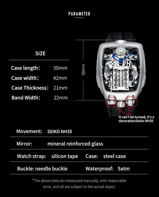 Luxury Military Sport Men Automatic Mechanical Watch Waterproof